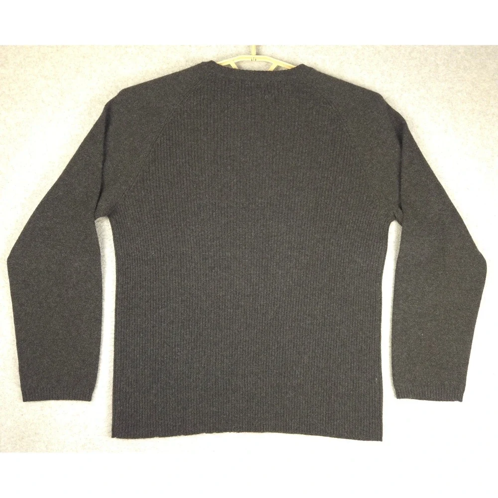 111‎ STATE Men's Charcoal Crew Neck Sweater 100% Cashmere Size L - Picture 4 of 6